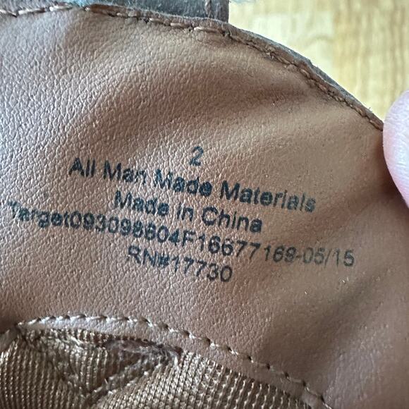 Cherokee Faux Leather YOUTH SIZE 2 Cowboy Boot Embroidered Western Brown - Picture 12 of 12